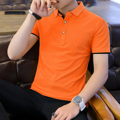 Polo Shirt For Men Casual Short Sleeve Polo Shirts Patchwork Turn-down Collar Zipper T-Shirt Summer Men Shirt Tops Ooho