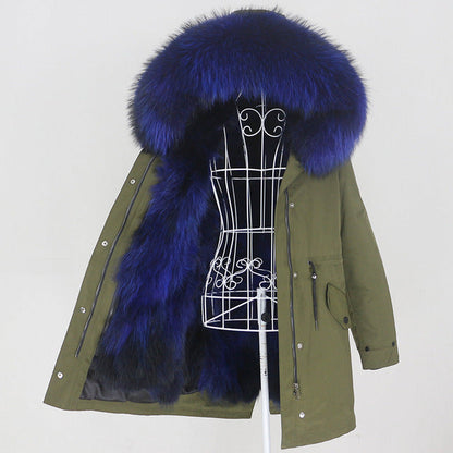 Women's Winter Real Fur Parka – Long Natural Fur Lined Warm Jacket Ooho