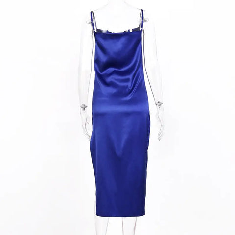Satin silk ladies midi dress Ooho