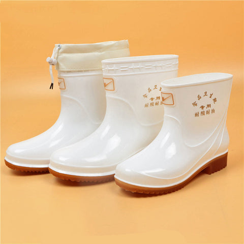 Short White Rain Boots For Men and Women Ooho