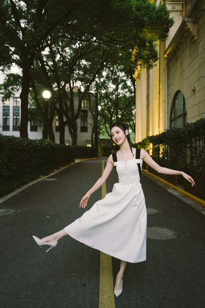 Mini French Dress Midi Party White Dress Ooho