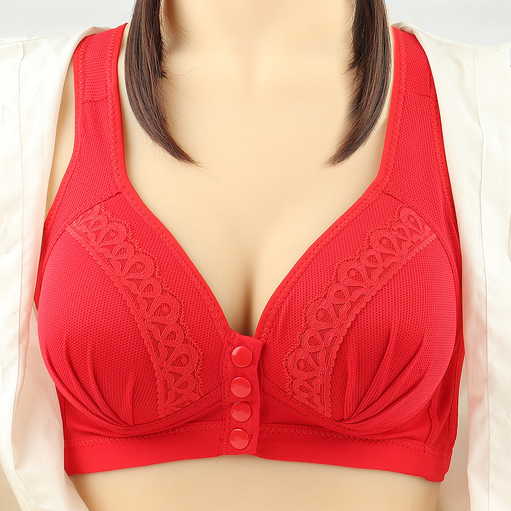 Bras For Women Front Closure Button Bra Wireless Bralette Push Up Brassiere Bra Tube Top Vest Underwear Ooho