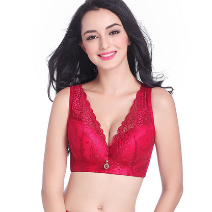 Oversized Bra Centerless Underwire Bra Wide Strap Adjuster Thin Large Cup Bra Ooho