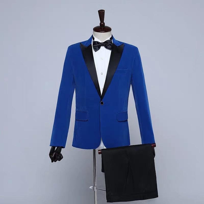 Men's Stage Performance Suit Velvet Jacket Ooho