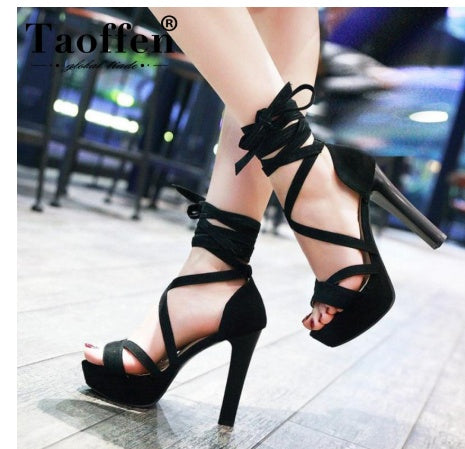 Women's Waterproof Platform Super High Heel Sandals Ooho