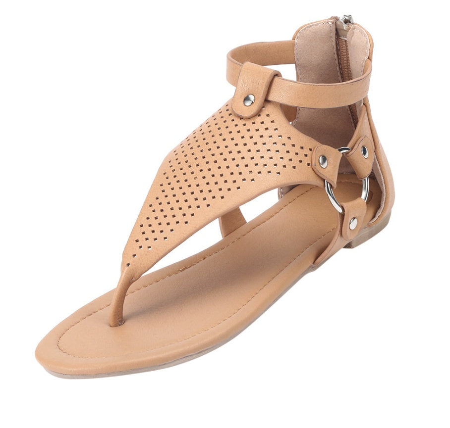 Thong lace ladies sandals openwork flat sandals Ooho