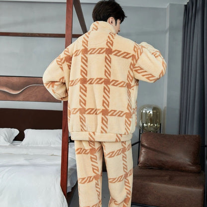 Men's Zipper Pajamas Winter Thickened Ooho