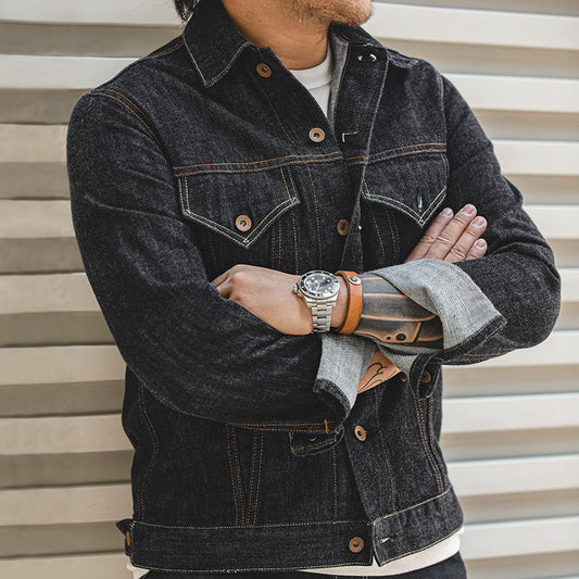 Original Color Denim Jacket Motorcycle Slim Jacket Men Ooho