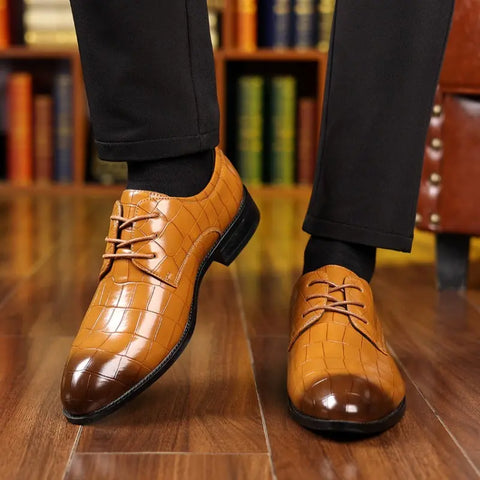 Men's Formal Casual Breathable Pointed Leather Shoes Ooho 