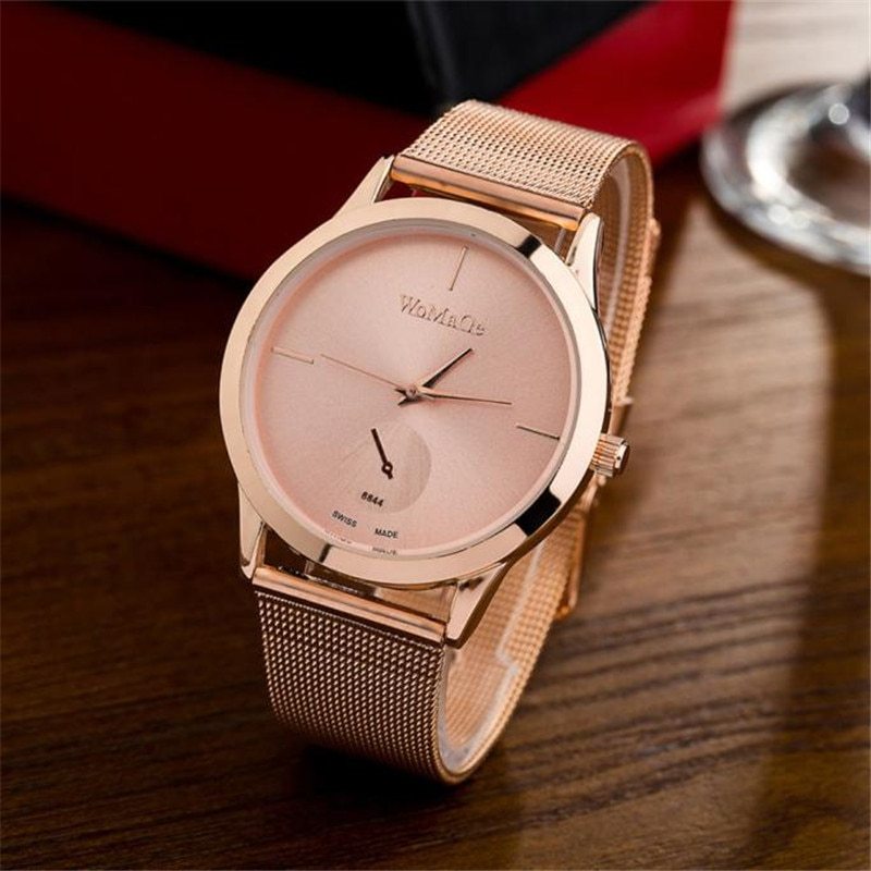 Fashion Alloy Belt Mesh Watch Unisex women's watches Minimalist Style Quartz Watch relogio feminino saat Watches for women Ooho