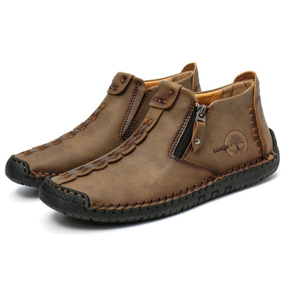 Men Ankle Boots Zipper Outdoor Hiking Shoes Ooho