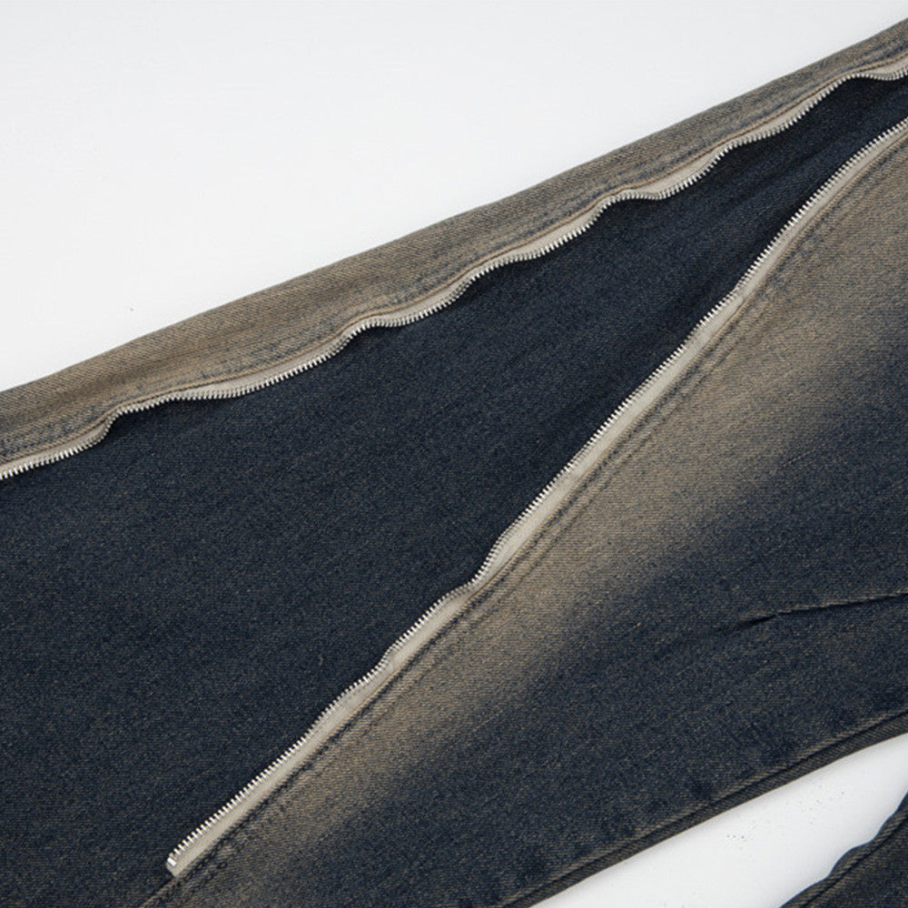 Fashion Inkjet Zipper Jeans For Men Ooho