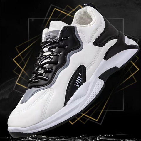 Fashion Black White Sneakers Casual Outdoor Lightweight Breathable Sports Shoes For Men Ooho