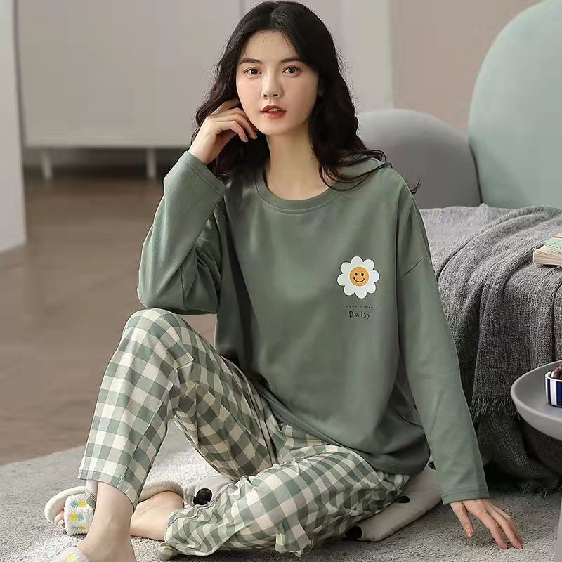 Pajamas Set Women Cute Cartoon Print Sleepwear 2 Piece Lounge Sets Ooho