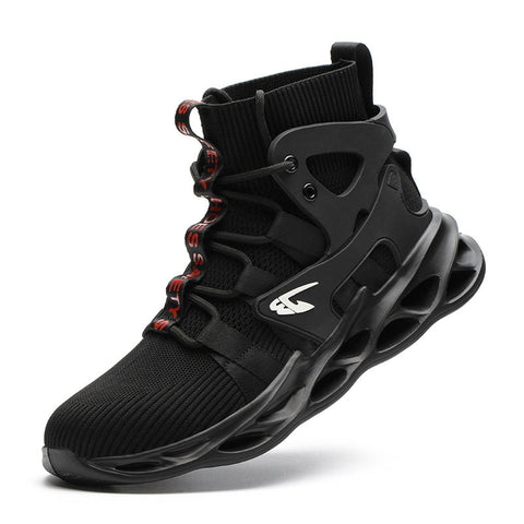 High-top Safety Shoes Construction Protective Footwear Men Steel Toe Shoes Breathable Hiking Boots Puncture Proof Work Boots Ooho