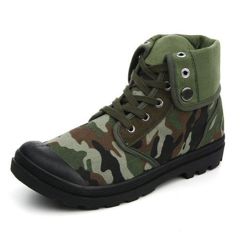 Men High-top Lace Up Canvas Sneakers Ooho