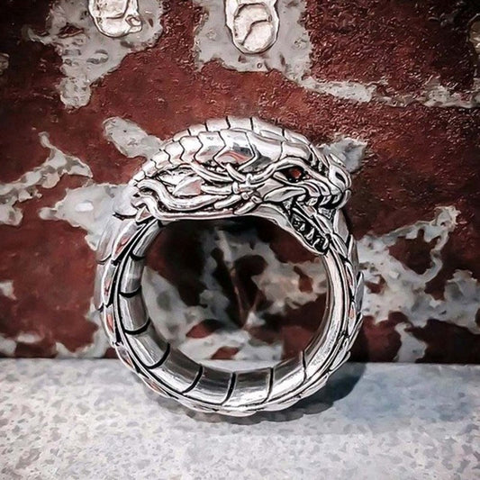 Vintage ethnic Dragon Male Rings Jewelry Ooho