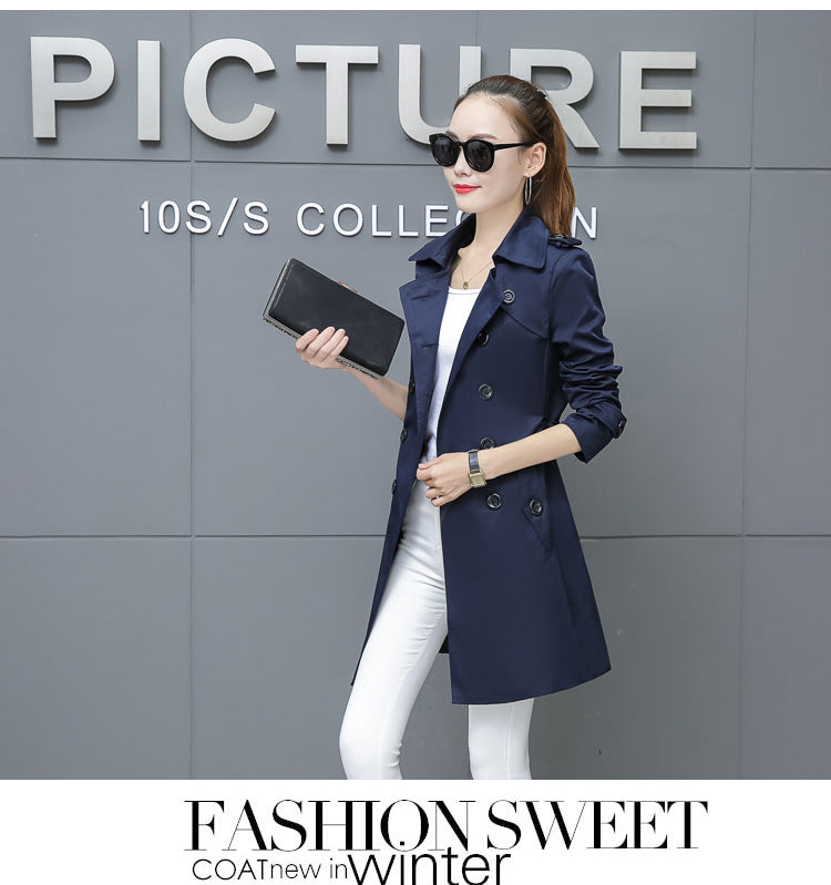 Slim Women’s Plus Size Mid-Length Trench Coat – Stylish & Comfortable Outerwear Ooho