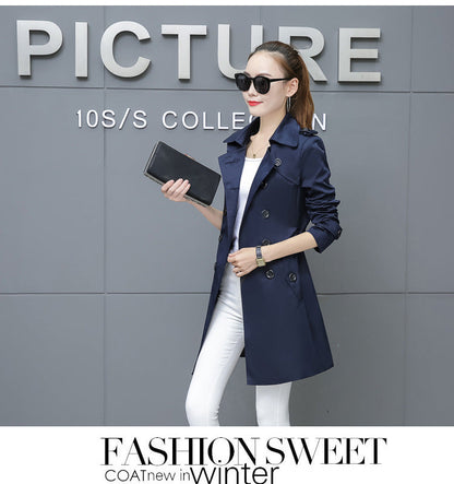 Slim Women’s Plus Size Mid-Length Trench Coat – Stylish & Comfortable Outerwear Ooho