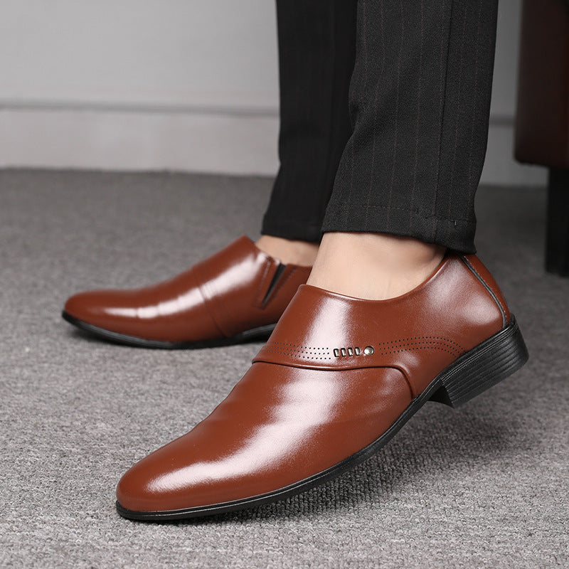Casual pointed toe shoes men leather shoes men Ooho