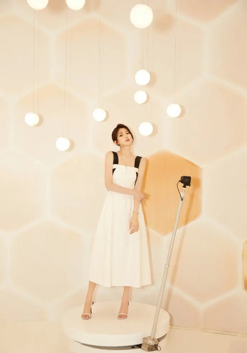 Mini French Dress Midi Party White Dress Ooho
