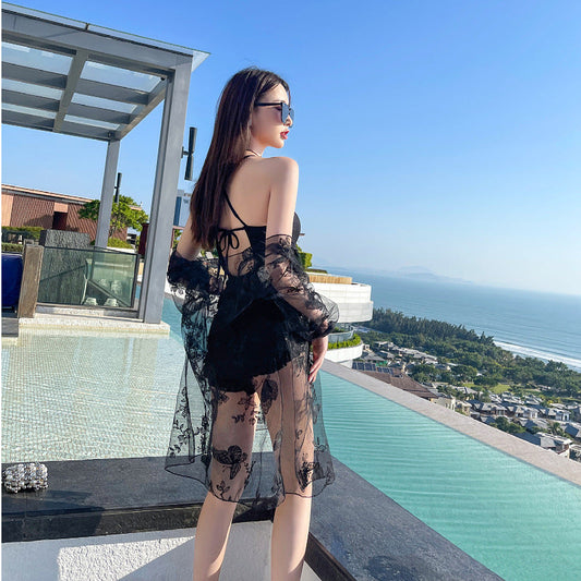 Two-Piece Set Hot Spring Bathing Swimsuit Women's Siamese Conservative Ooho