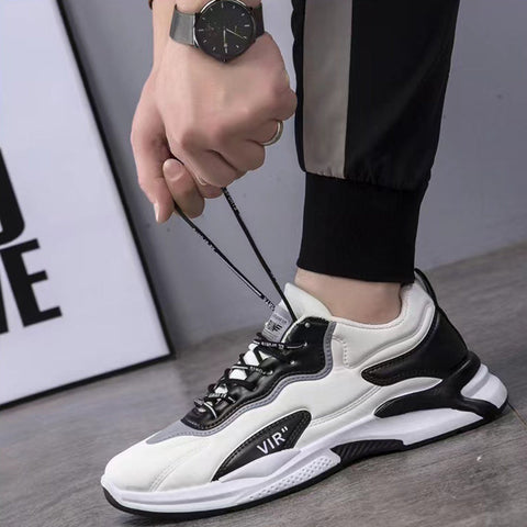 Fashion Black White Sneakers Casual Outdoor Lightweight Breathable Sports Shoes For Men Ooho