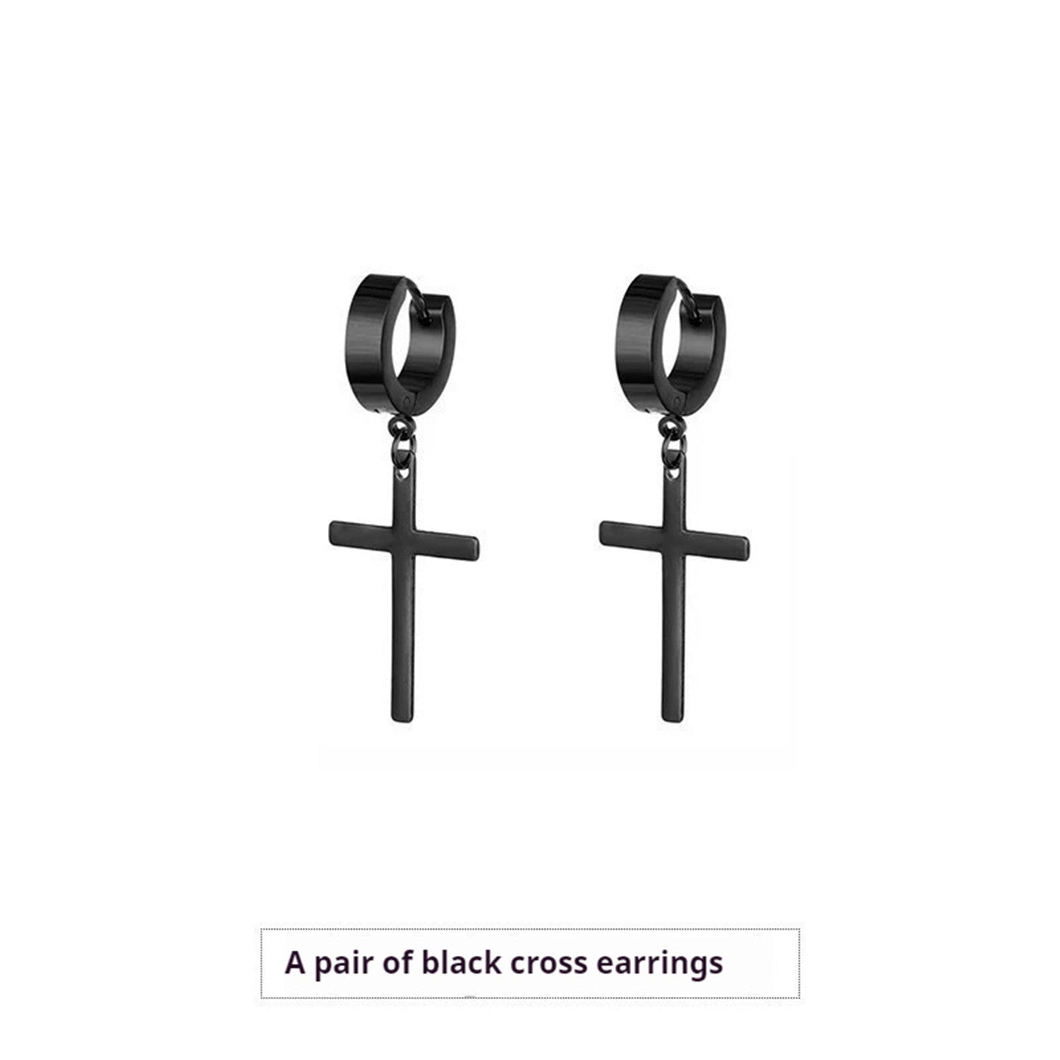Cross Stud Earrings Male European Hip Hop Ooho