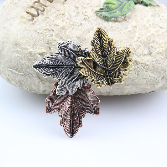 Vintage Maple Leaf Brooches Metal Women Ooho