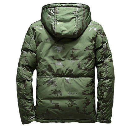 Camouflage Men's Winter Jacket Coat Hooded Casual Slim Down Parka Autumn Camo Windproof Warm Mens Overcoat Ooho