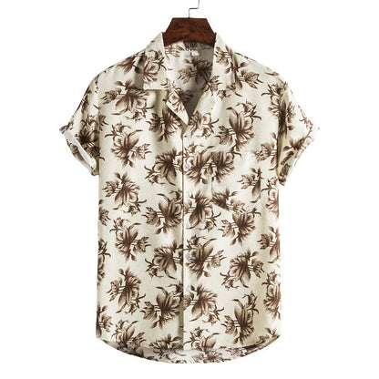 Men Short sleeved beach shirts men New printed T shirt Ooho