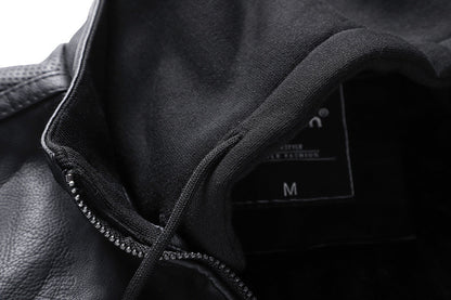 Winter Stand-collar PU Jacket Leather Jacket Men Ooho