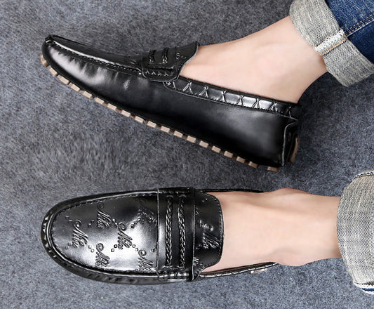 Plus Size Driving Shoes Authentic Leather Loafers Men Ooho