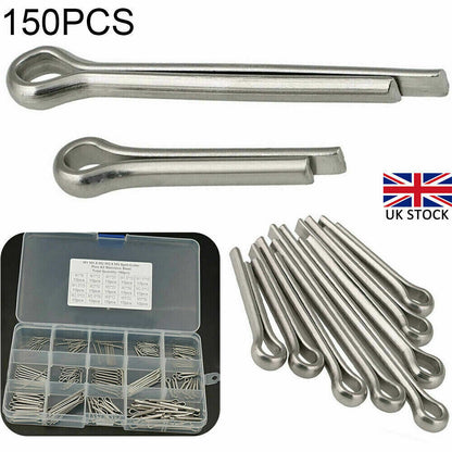 UK 150Pcs Split-Pins   Split Cotter Pins Stainless Steel A2 Marine Grade   304
