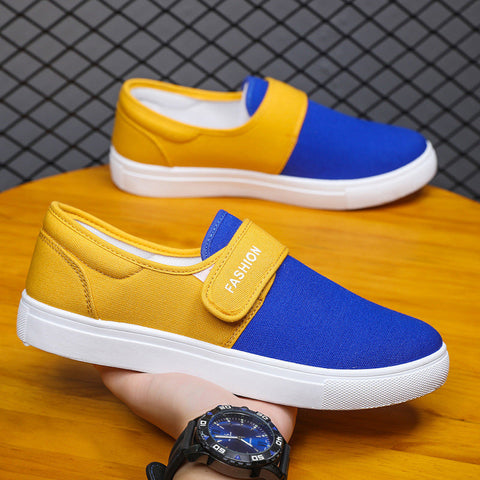 Canvas Flat Shoes Men Velcro Casual Sneakers Ooho
