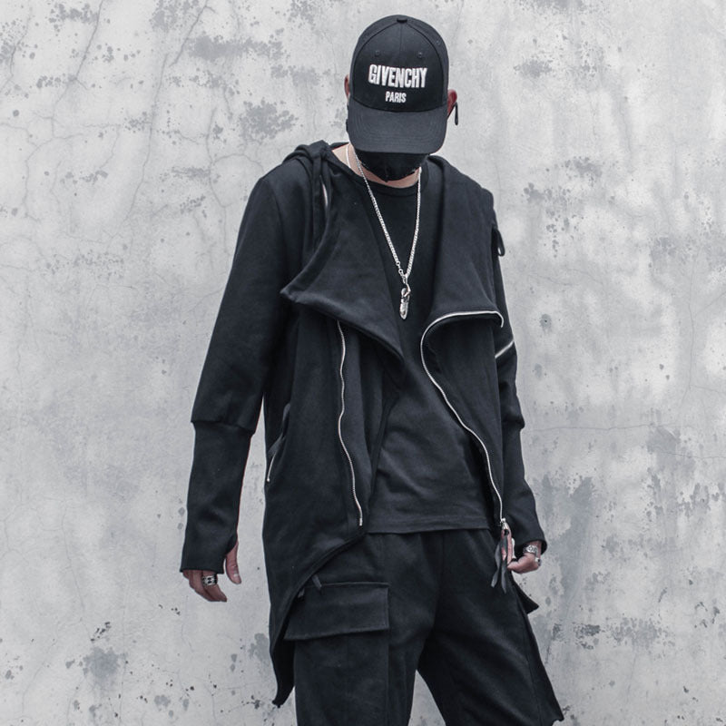 Dark Asymmetric Design Coat Gothic Trench Coat Men Ooho