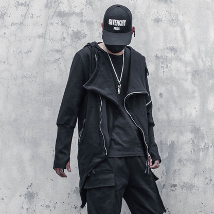 Dark Asymmetric Design Coat Gothic Trench Coat Men Ooho