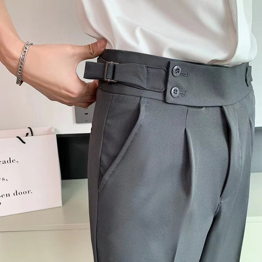Draping Cropped Small Suit Pants Men Ooho