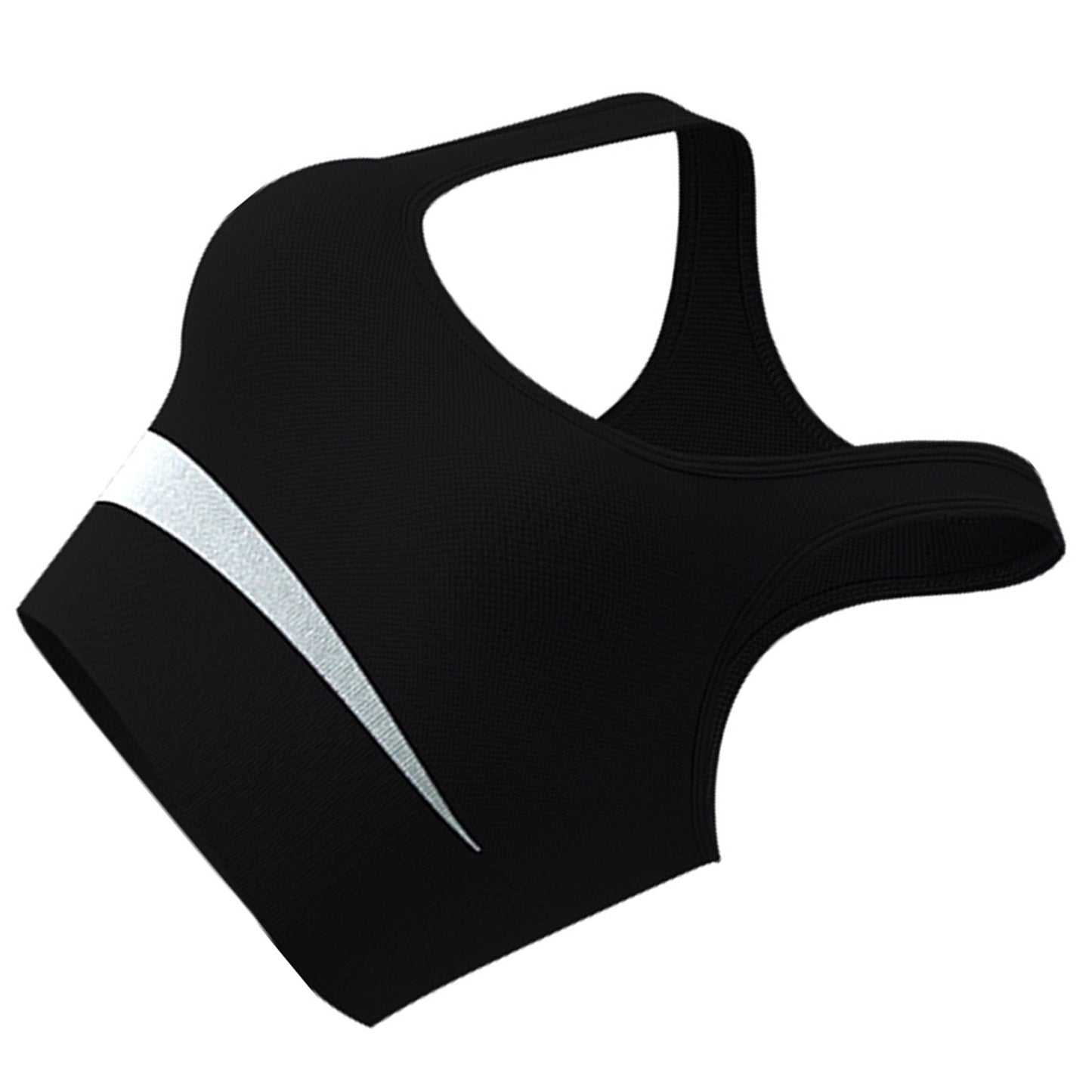 Sports Bra Nylon Breathable Skin Friendly U Shaped Steel Ring Free Running Gym Athletic Bra for Women Black M Ooho