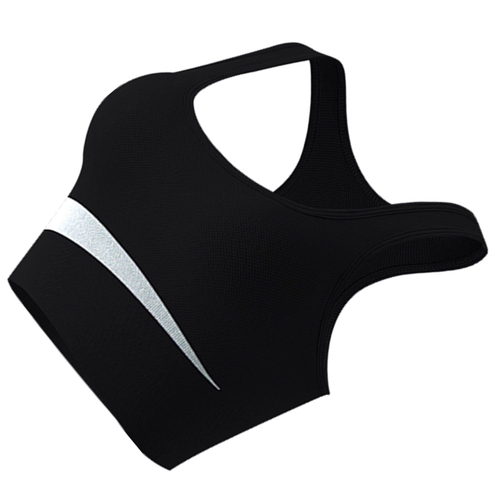 Sports Bra Nylon Breathable Skin Friendly U Shaped Steel Ring Free Running Gym Athletic Bra for Women Black M Ooho