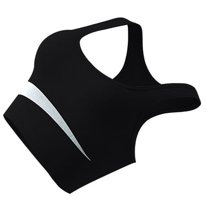 Sports Bra Nylon Breathable Skin Friendly U Shaped Steel Ring Free Running Gym Athletic Bra for Women Black M Ooho
