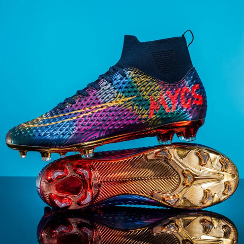 Men's Outdoor Training Gold-plated Bottom High-top Soccer Shoes Ooho 