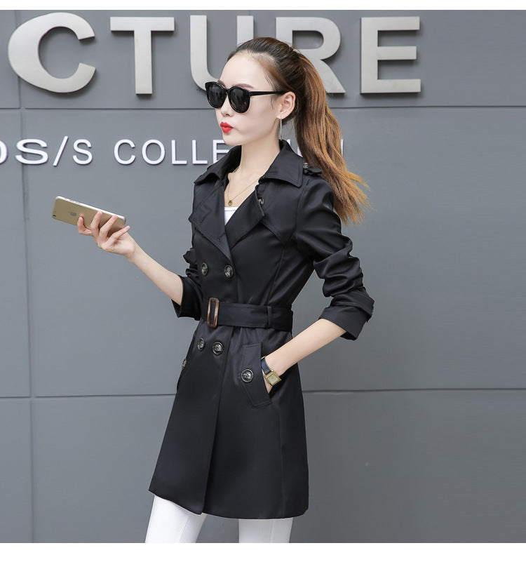 Slim Women’s Plus Size Mid-Length Trench Coat – Stylish & Comfortable Outerwear Ooho