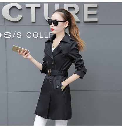 Slim Women’s Plus Size Mid-Length Trench Coat – Stylish & Comfortable Outerwear Ooho