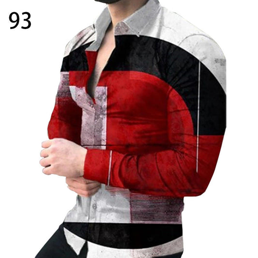 Printed Casual Long Sleeve Shirt For Men Ooho