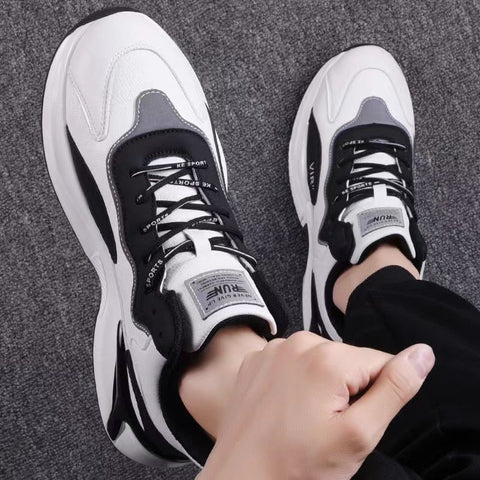 Fashion Black White Sneakers Casual Outdoor Lightweight Breathable Sports Shoes For Men Ooho