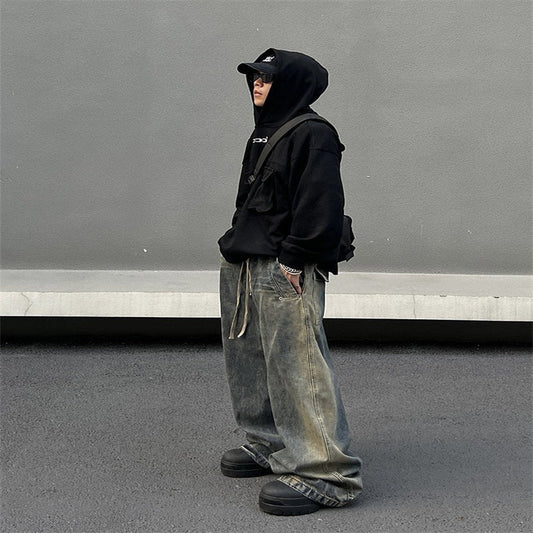 Retro Washed Gradient Jeans For Men Ooho