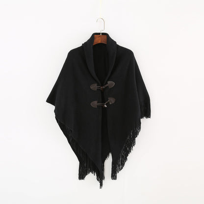 Winter Women's Loose Knitted Kimono Cardigan – Sleeveless Hooded Poncho Shawl Sweater Ooho