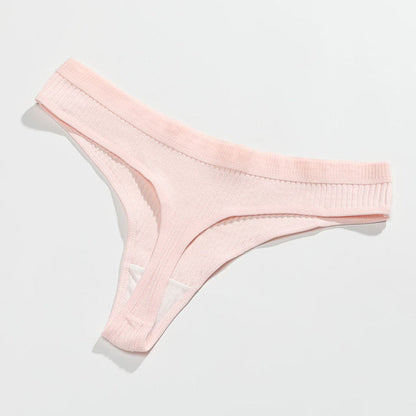 New Female Cotton Panties Low Thong Ooho