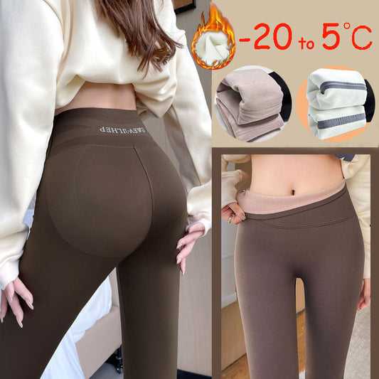 Fleece Thickened Winter Leggings for Women – High Waist Tummy Control Skinny Shark Pants, Warm Slimming Yoga Tights (-20°C to 5°C) Ooho